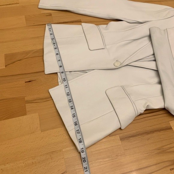 bebe white ivory genuine leather one button blazer/jacket size S - Picture 11 of 16